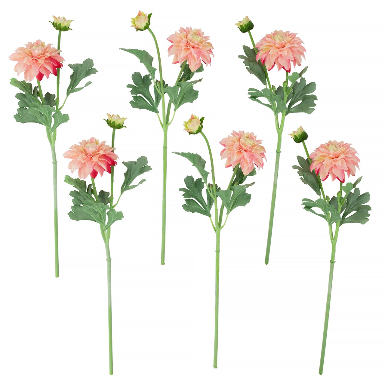 Northlight Real Touch&#x2122; Dusty Pink Artificial Dahlia  Floral Sprays, Set of 6 - 23&#x22;